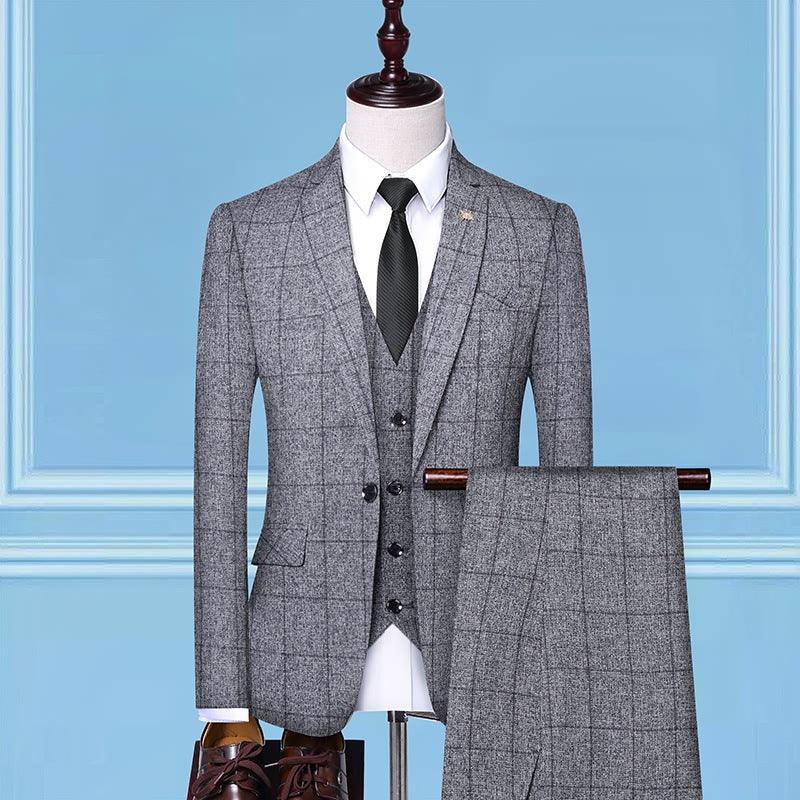 Men'sSuits, Checkered Suits, Three-Piece Suits, Work Suits, Professional Suits, Men's Clothing Trends - melvincucci