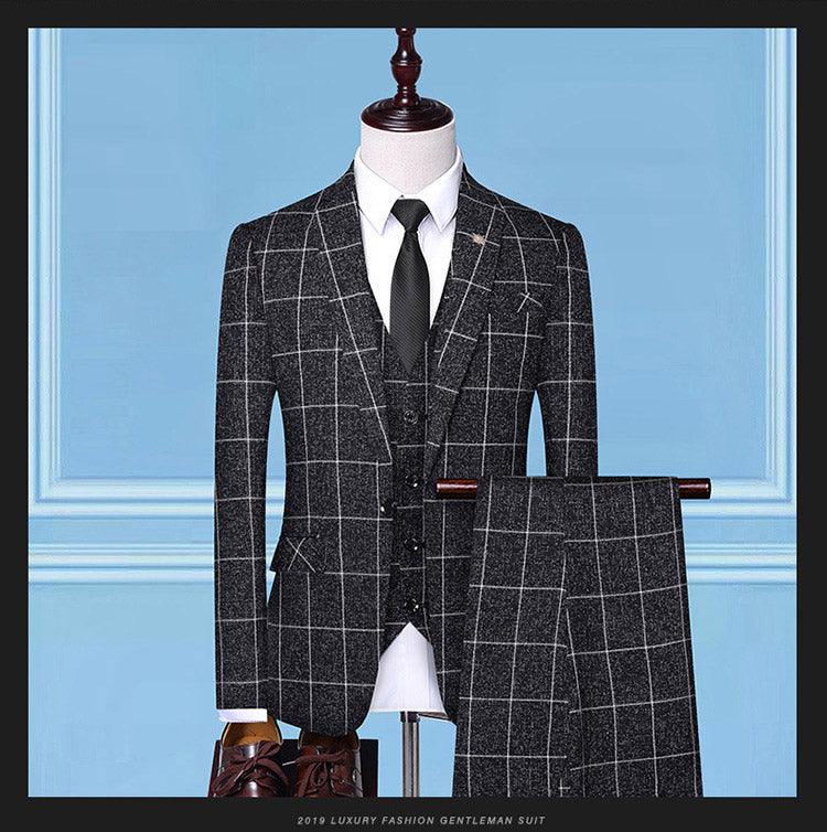 Men'sSuits, Checkered Suits, Three-Piece Suits, Work Suits, Professional Suits, Men's Clothing Trends - melvincucci