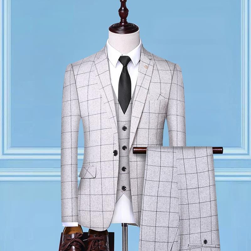 Men'sSuits, Checkered Suits, Three-Piece Suits, Work Suits, Professional Suits, Men's Clothing Trends - melvincucci