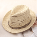 Straw Hat Parent-child Breathable Jazz Hat tide British Top Hat Summer Men's Panama Hat Children's Beach Sun - melvincucci