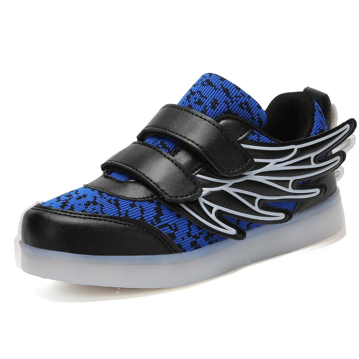 Children's shoes led light shoes children's wings light shoes usb charging colorful luminous shoes casual light shoes - melvincucci