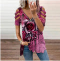V-neck Printed T-shirt Women - melvincucci