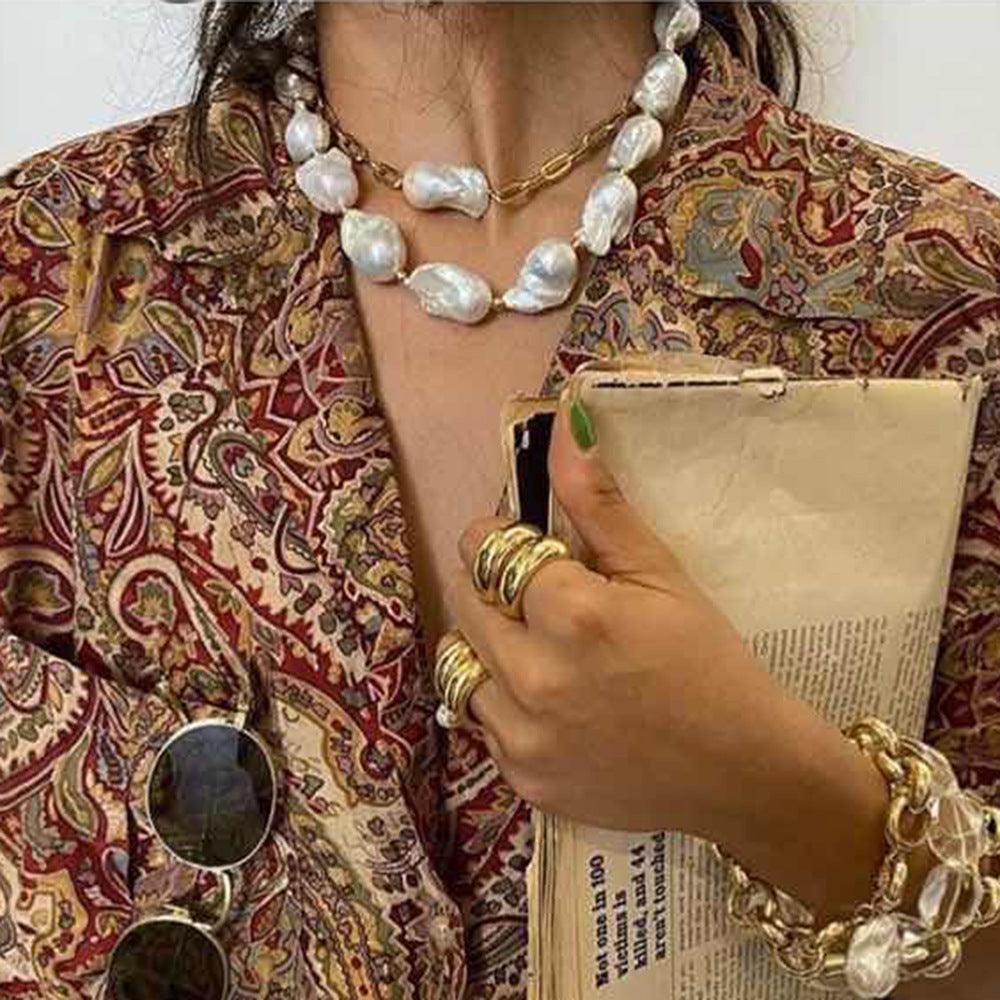 Holiday Style Irregular Pearl Necklace - melvincucci