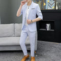 Mid-sleeve Suit Suit Men's Slim Stripe All-match Thin Section - melvincucci
