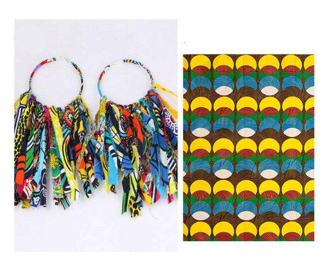 African Tassel Earrings African ethnic print Ankara Earrings - melvincucci