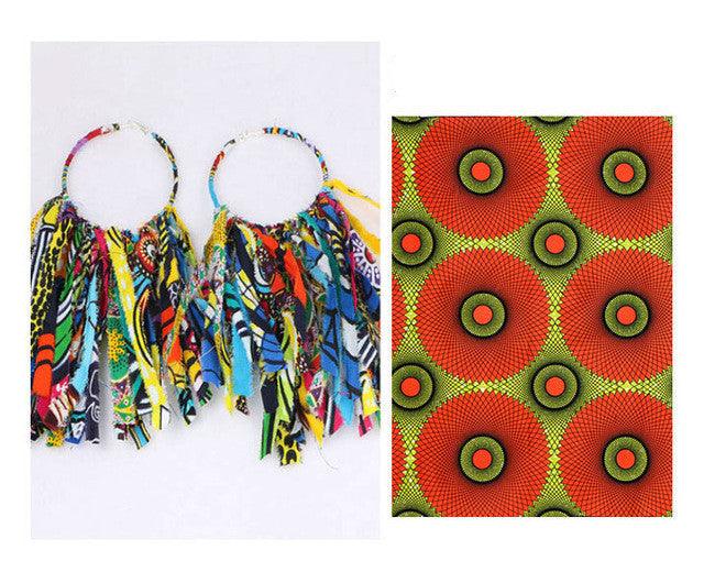 African Tassel Earrings African ethnic print Ankara Earrings - melvincucci