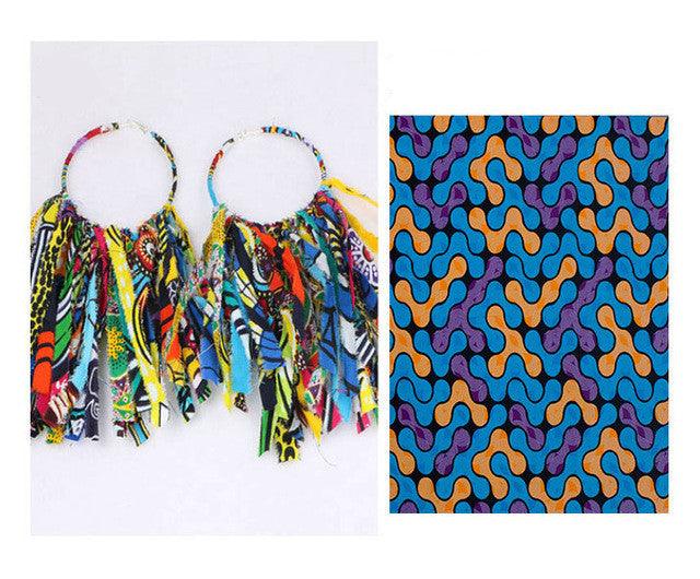 African Tassel Earrings African ethnic print Ankara Earrings - melvincucci
