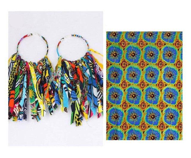 African Tassel Earrings African ethnic print Ankara Earrings - melvincucci