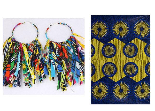 African Tassel Earrings African ethnic print Ankara Earrings - melvincucci