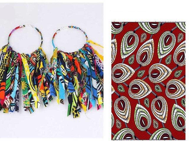 African Tassel Earrings African ethnic print Ankara Earrings - melvincucci