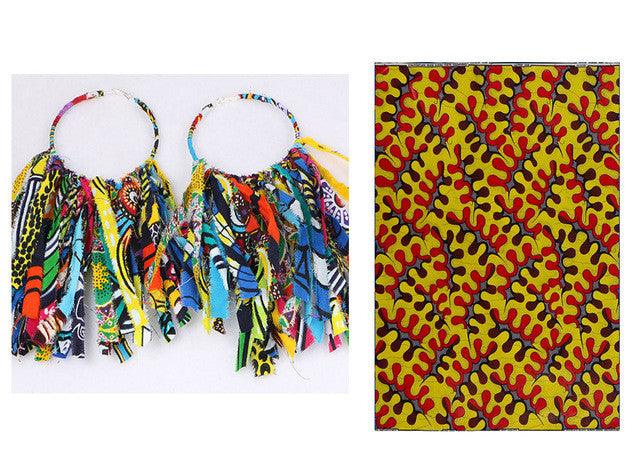 African Tassel Earrings African ethnic print Ankara Earrings - melvincucci