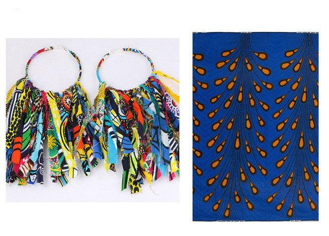 African Tassel Earrings African ethnic print Ankara Earrings - melvincucci