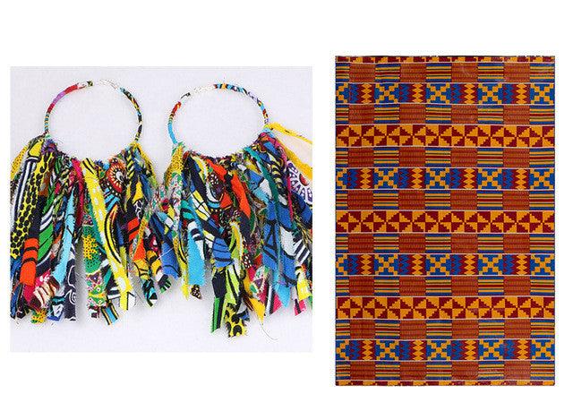 African Tassel Earrings African ethnic print Ankara Earrings - melvincucci