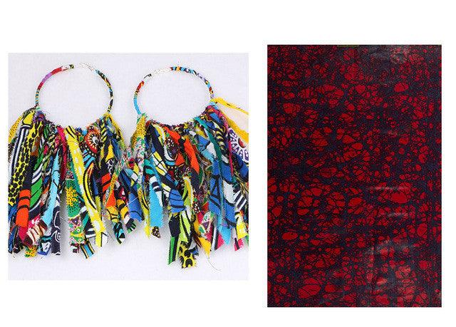 African Tassel Earrings African ethnic print Ankara Earrings - melvincucci