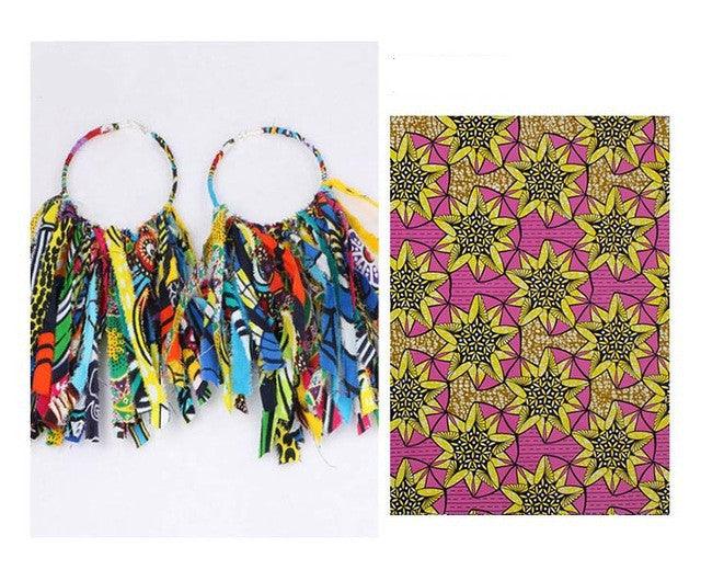 African Tassel Earrings African ethnic print Ankara Earrings - melvincucci