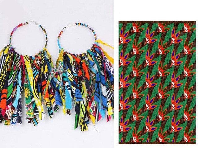 African Tassel Earrings African ethnic print Ankara Earrings - melvincucci