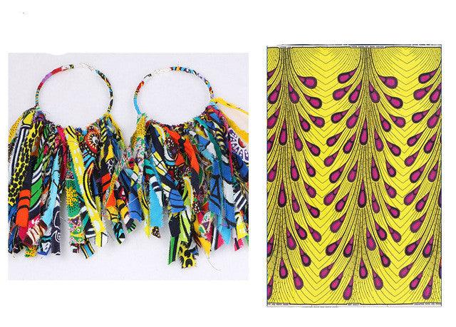 African Tassel Earrings African ethnic print Ankara Earrings - melvincucci