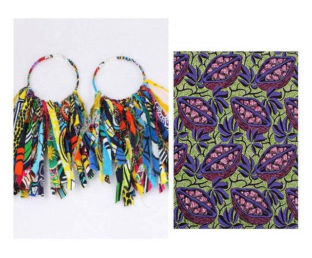 African Tassel Earrings African ethnic print Ankara Earrings - melvincucci