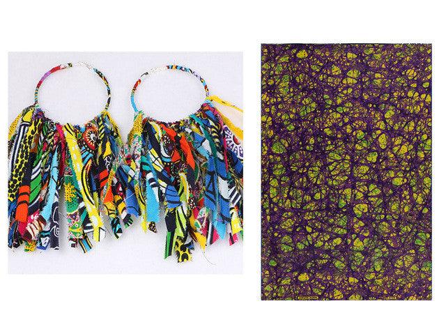 African Tassel Earrings African ethnic print Ankara Earrings - melvincucci