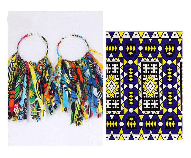 African Tassel Earrings African ethnic print Ankara Earrings - melvincucci