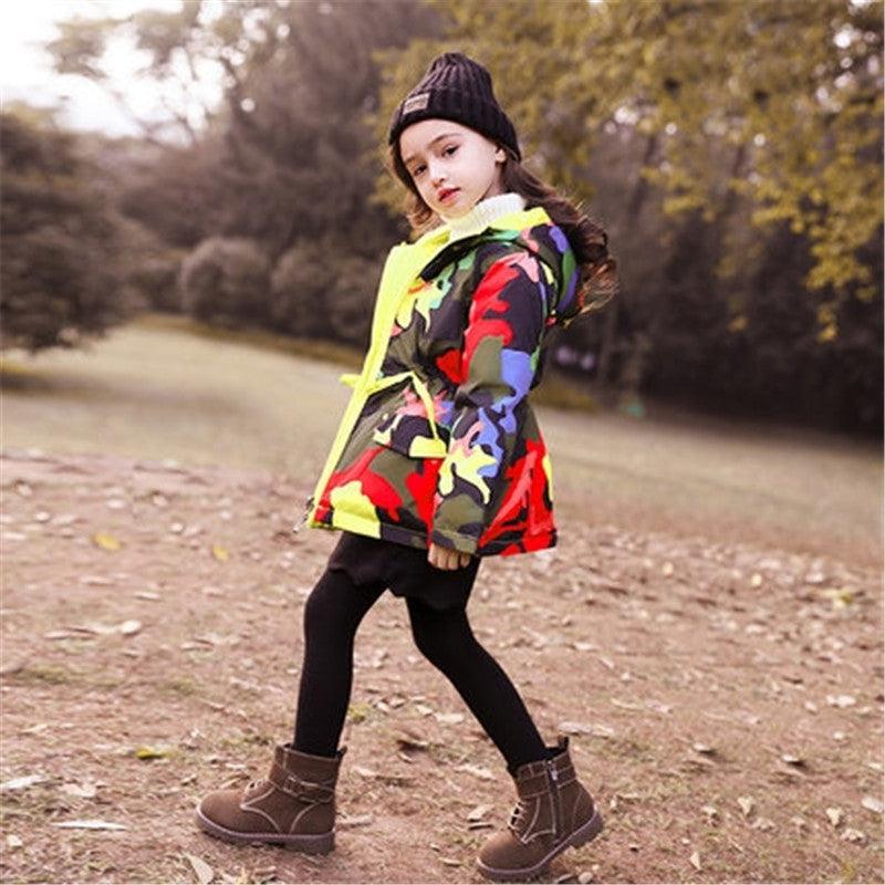 Hooded Jackets Kids Long Windbreaker Rain Coats For Girl - melvincucci