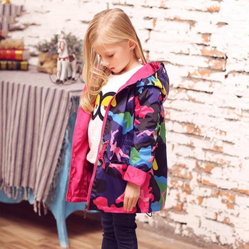 Hooded Jackets Kids Long Windbreaker Rain Coats For Girl - melvincucci
