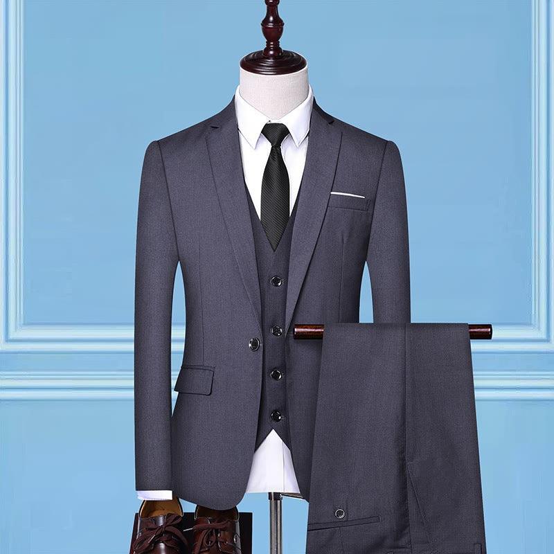Men's Three-piece Suit Business Casual Korean Professional Formal Wear - melvincucci