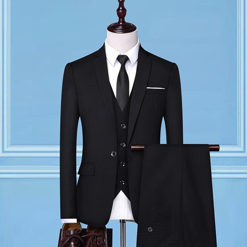 Men's Three-piece Suit Business Casual Korean Professional Formal Wear - melvincucci