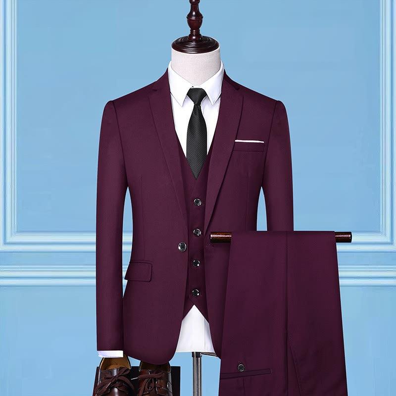 Men's Three-piece Suit Business Casual Korean Professional Formal Wear - melvincucci