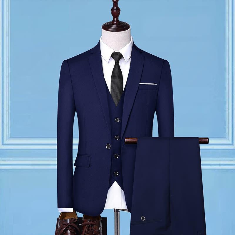 Men's Three-piece Suit Business Casual Korean Professional Formal Wear - melvincucci