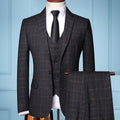Plaid Suit Men's Suit Three-piece Suit Groom Wedding Dress Small Suit Trendy Jacket - melvincucci