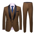 Men's Business Casual Suits, Men's Korean Version Of The Self-Cultivation Wedding Groom Suit Dress Three-Piece Suit - melvincucci