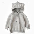 Cartoon Solid Color T-shirt Sweater Fleece Long-sleeved Hooded Children's T-shirt - melvincucci