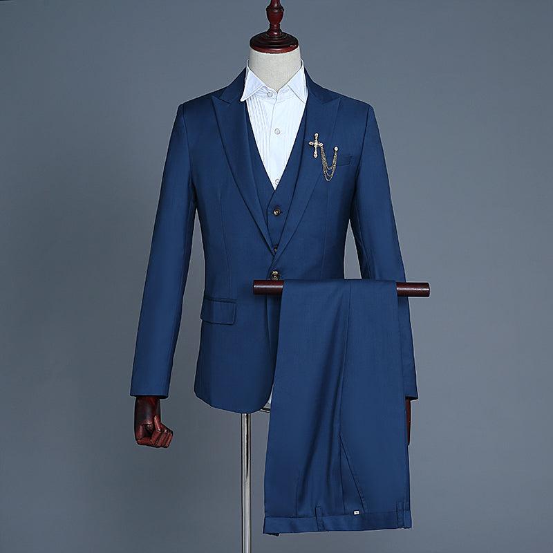 Three-piece Suit Of Men's Groom And Best Man Dress Vest - melvincucci