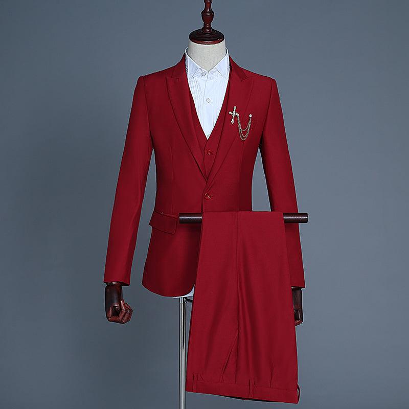Three-piece Suit Of Men's Groom And Best Man Dress Vest - melvincucci
