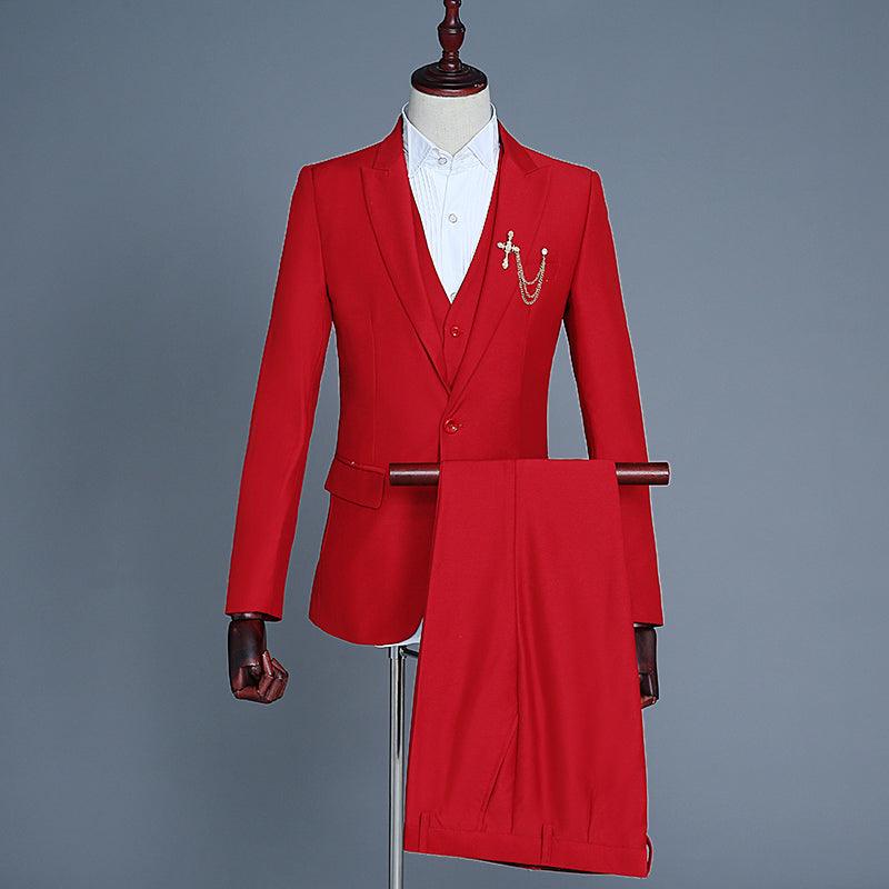 Three-piece Suit Of Men's Groom And Best Man Dress Vest - melvincucci