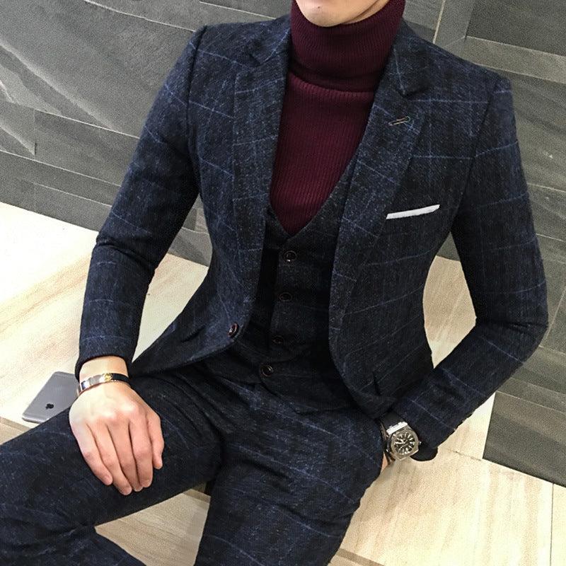 Thick Slim Fit Plaid Suits - melvincucci