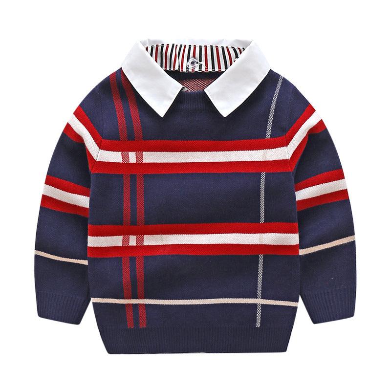 Boys plaid jacquard sweater - melvincucci