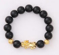 Obsidian 18K Gold Bracelet six brave words on hand and little Pearl transport gifts wholesale - melvincucci