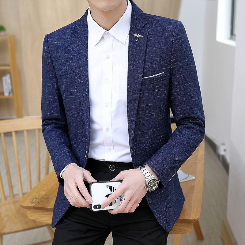 Small Suit Men's Thin Slim-fit Dark Pattern Jacket - melvincucci