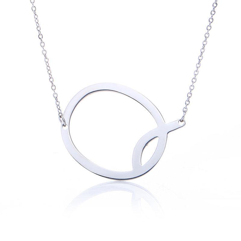 Fabulous Rose Gold Plated Stainless Steel Initial Letter Pendant Necklace - melvincucci
