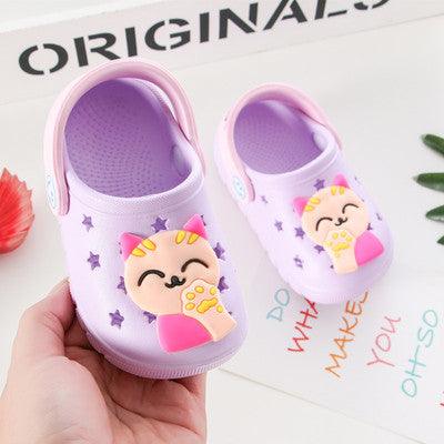 Girls soft bottom lucky cat bathroom slip sandals and slippers - melvincucci