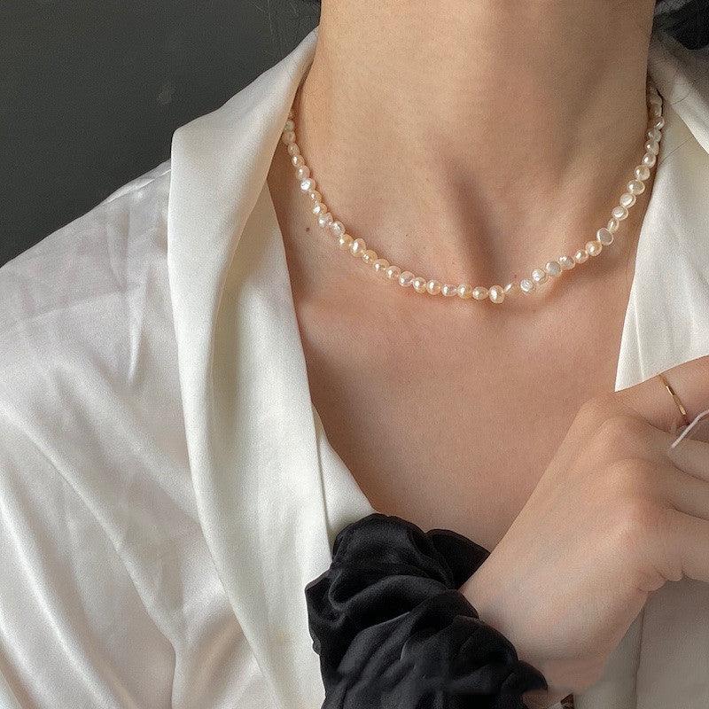 Simple Necklace Freshwater Irregular Pearl Women - melvincucci