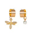 Simple U-shaped Ear Bone Clip Small Bee Diamond Wide - melvincucci