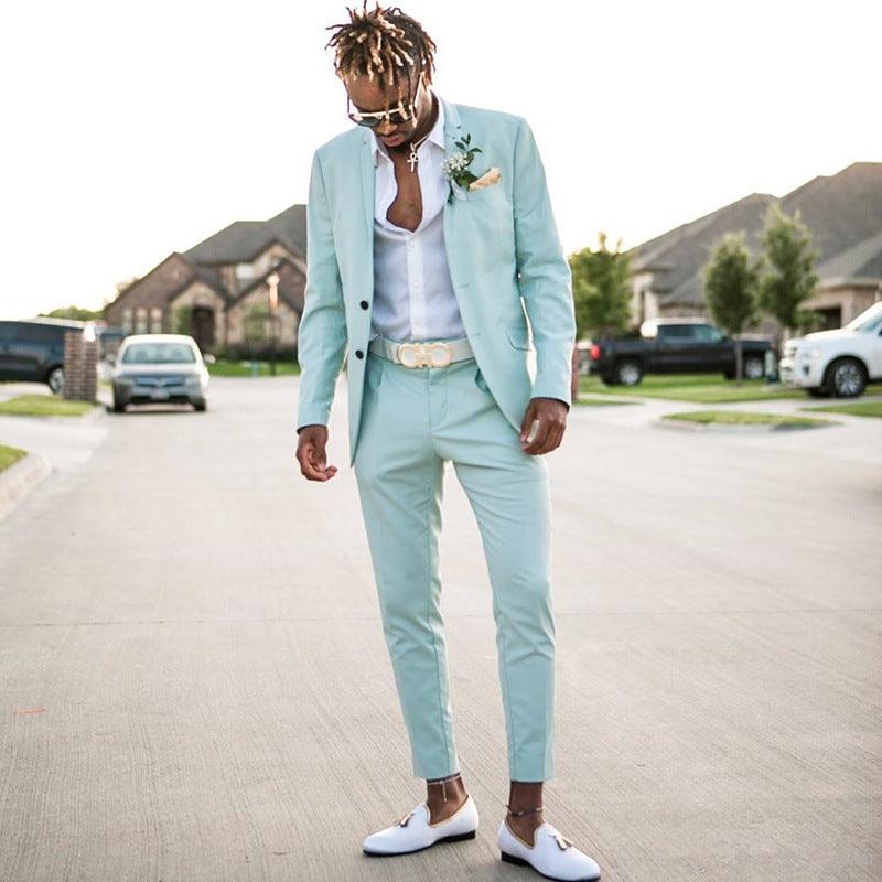 Color Formal Solid Color Two-piece Suit - melvincucci