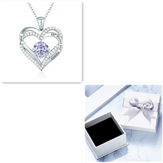 Female 925 Silver Twelve Birthstone Pendant Necklace - melvincucci