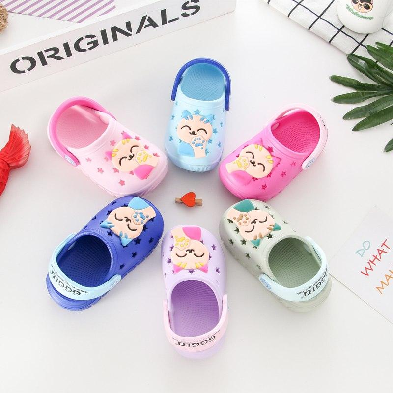Girls soft bottom lucky cat bathroom slip sandals and slippers - melvincucci
