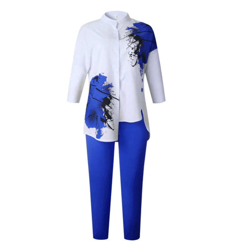 2020 New African Women Fashion Suits Print Shirt  and Pants Set - melvincucci