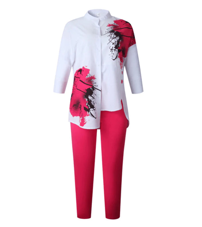 2020 New African Women Fashion Suits Print Shirt  and Pants Set - melvincucci