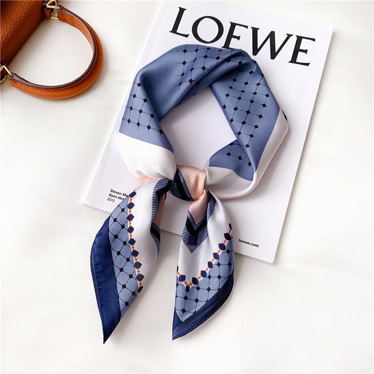 2021 Elegant Geometry Print Square Scarf Women - melvincucci